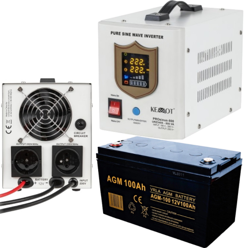 ZASILANIE AWARYJNE ZASILACZ AWARYJNY UPS PIECA CO 800 12V + 100ah AGM